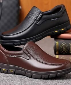 Alternative view of High Quality Grain Leather Casual Shoes Men Flat Platfom Walking Footwear Loafer