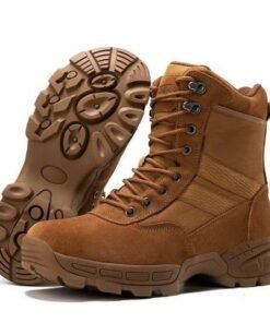 Luxsines Premium Quality Leather Tactical Boots - Brown