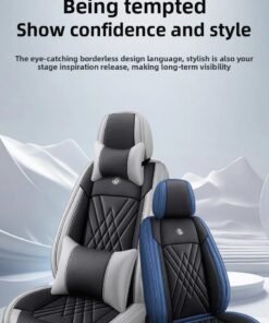 Luxury Premium All Season Quited PU Leather Waterproof Universal 5 Seater Fit Sedan Car Seat Cover with Pillows