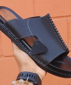 Textured Leather Woven-Stitch Sandal