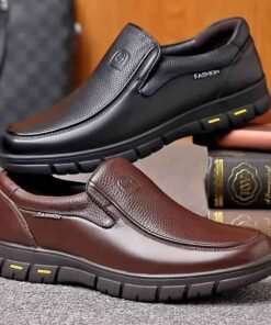 Alternative view of Leather Fashion Design Lightweight & Breathable Slip on Loafers for Men Non-slip Rubber Sole