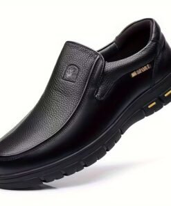 Leather Fashion Design Lightweight & Breathable Slip on Loafers for Men Non-slip Rubber Sole