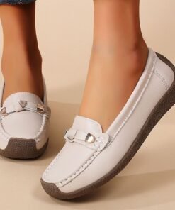 Luxury Premium Mocasines Slip on PU Leather High Quality Loafers Women Shoes