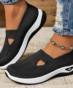 The Willow Breeze Knit Slip-On Women's Comfort Walking Sneakers